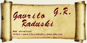 Gavrilo Raduški vizit kartica